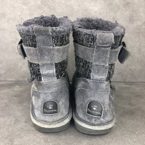 Bearpaw Nova Suede Sheepskin Winter Boot Bootie, Charcoal Gray, Women's 9 - Picture 5 of 9